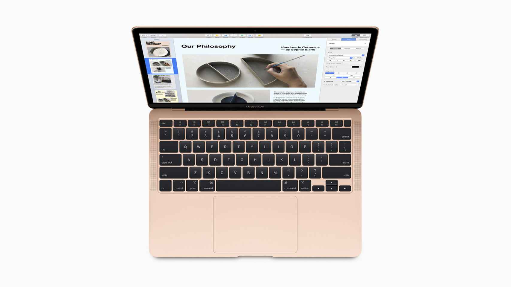 MacBook Air 2020, con marcos reducidos y teclado de tijera.