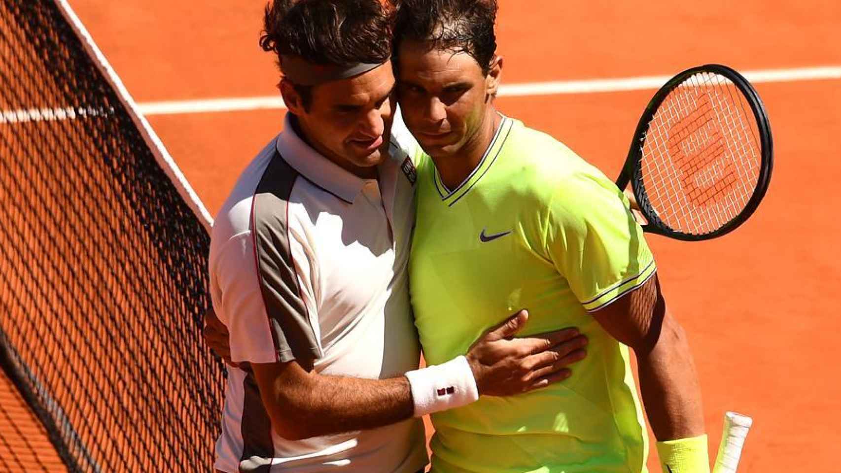 Roger Federer y Rafa Nadal, durante una edición de Roland Garros