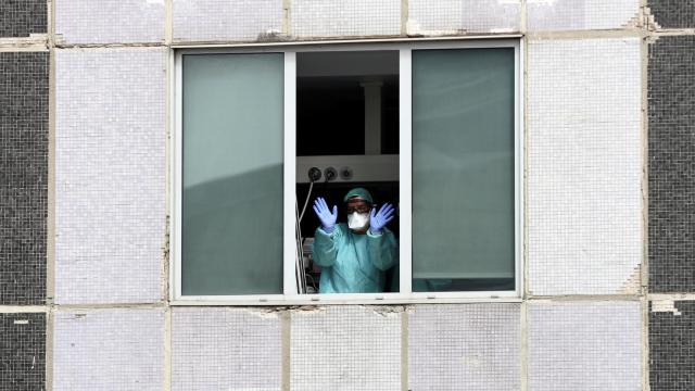 Enfermera en el Hospital de La Paz, en Madrid.