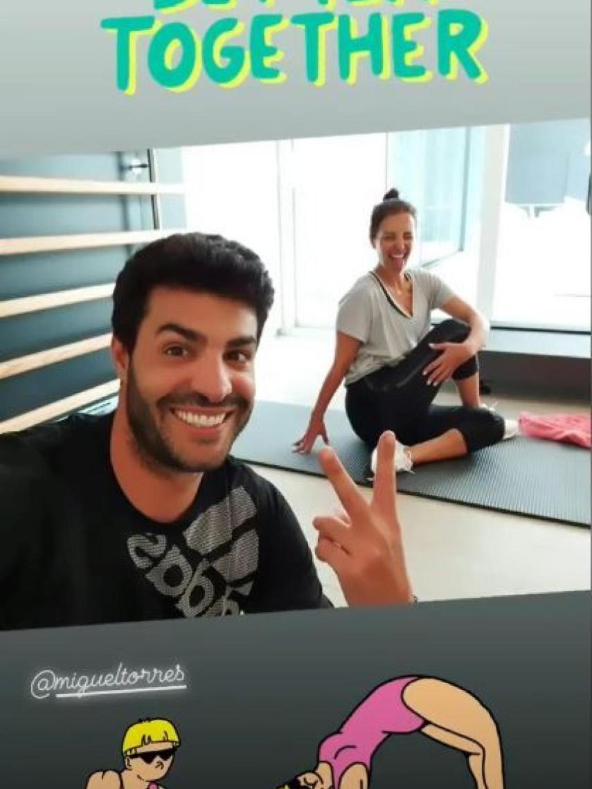 Paula Echevarría y Miguel Torres, durante el entrenamiento.