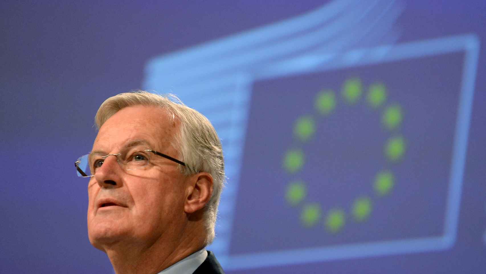 El negociador de la UE, Michel Barnier, durante una rueda de prensa