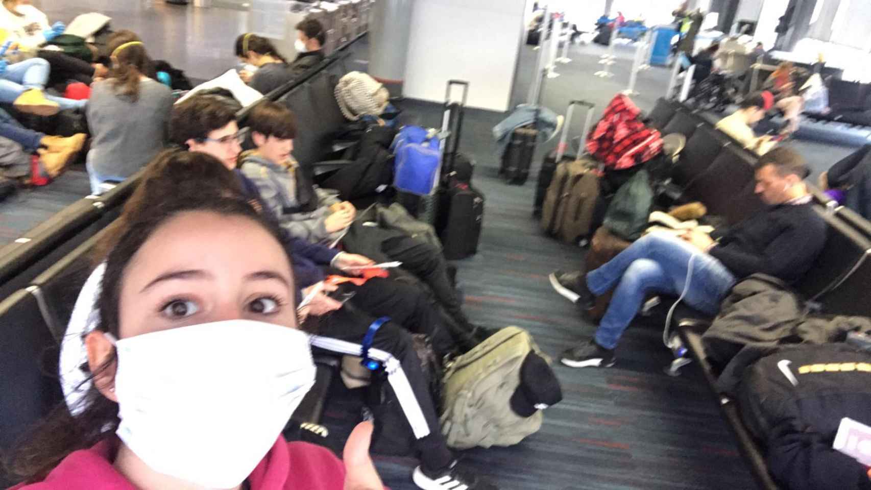 Marta en el aeropuerto de Chicago.