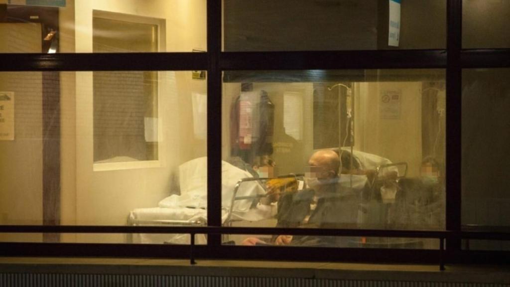 Sala de espera habilitada para los pacientes por coronavirus en el Gregorio Marañón.