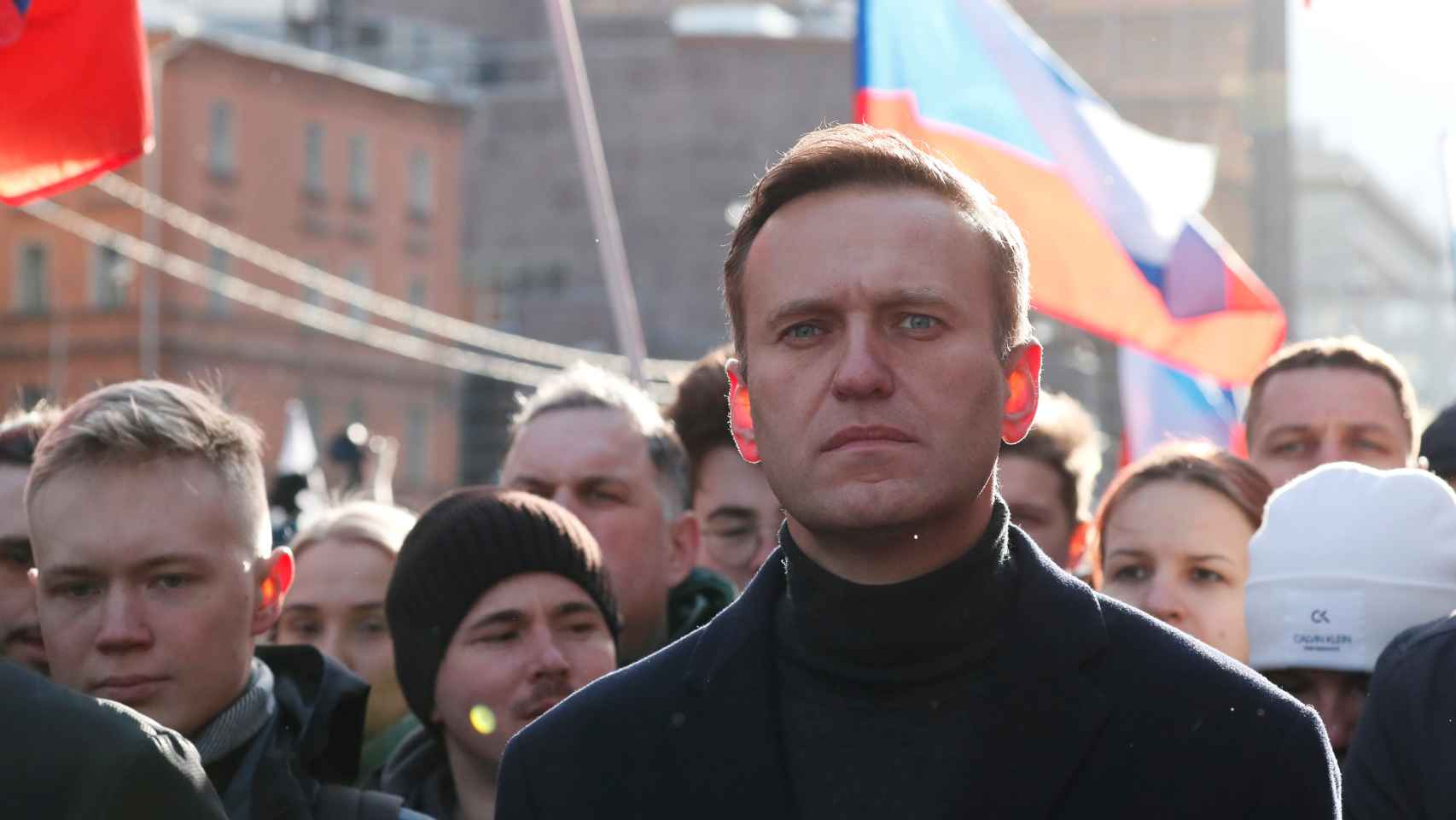 El opositor, Alexéi Navalni, durante unas protestas en Moscú contra las enmiendas a la constitución a finales de febrero.