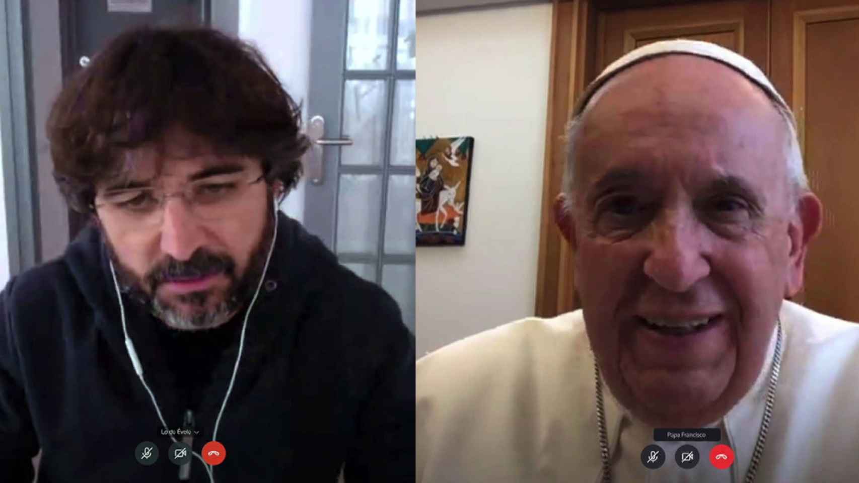 Jordi Évole con el Papa Francisco (Atresplayer)