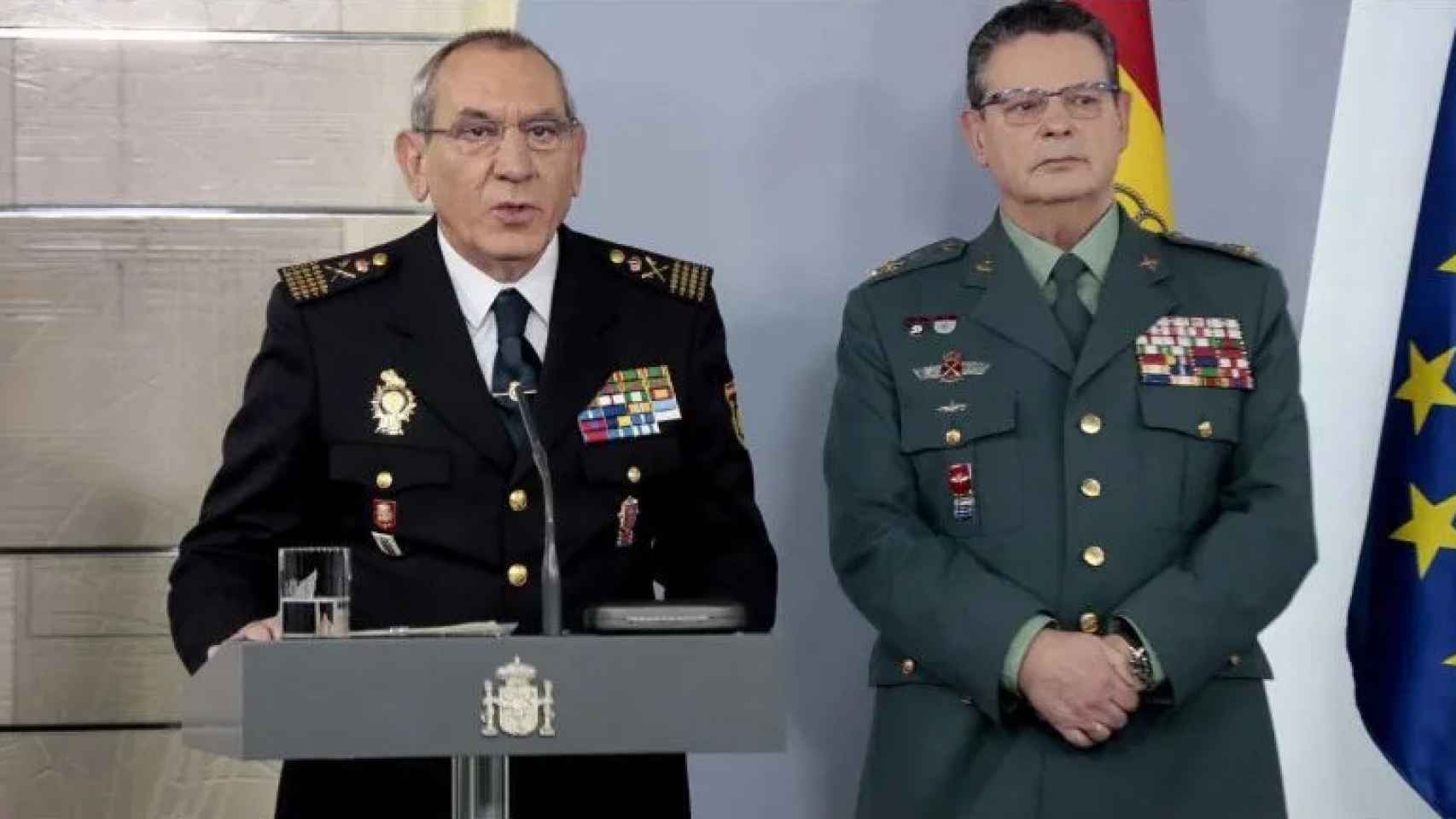El DAO de la Policía Nacional, José Ángel González, y el de la Guardia Civil, Laurentino Ceña.