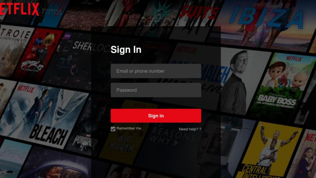 Página falsa de Netflix