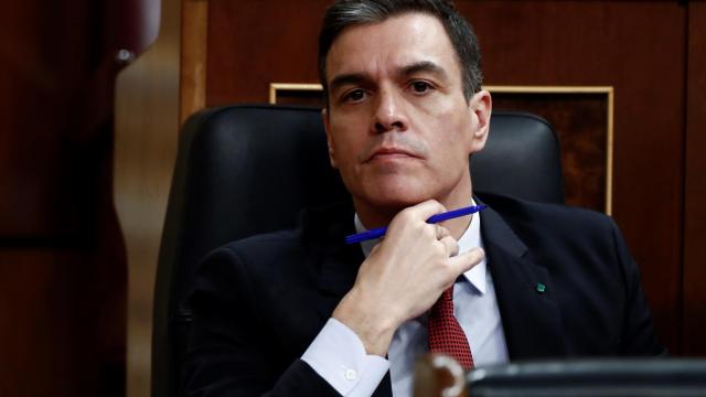 Pedro Sánchez, presidente del Gobierno, en su escaño en el Congreso de los Diputados.