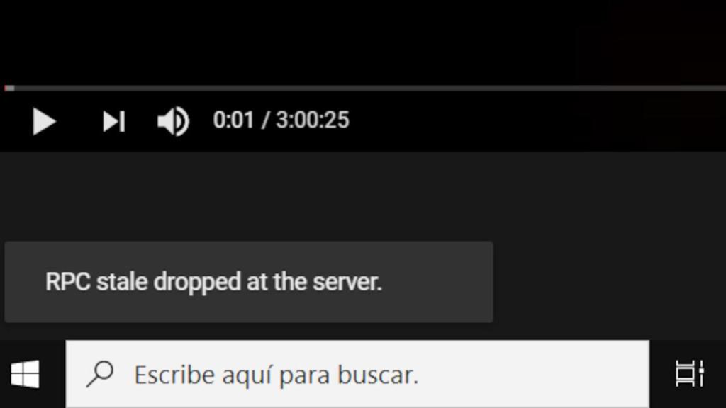 Mensaje de error en Youtube
