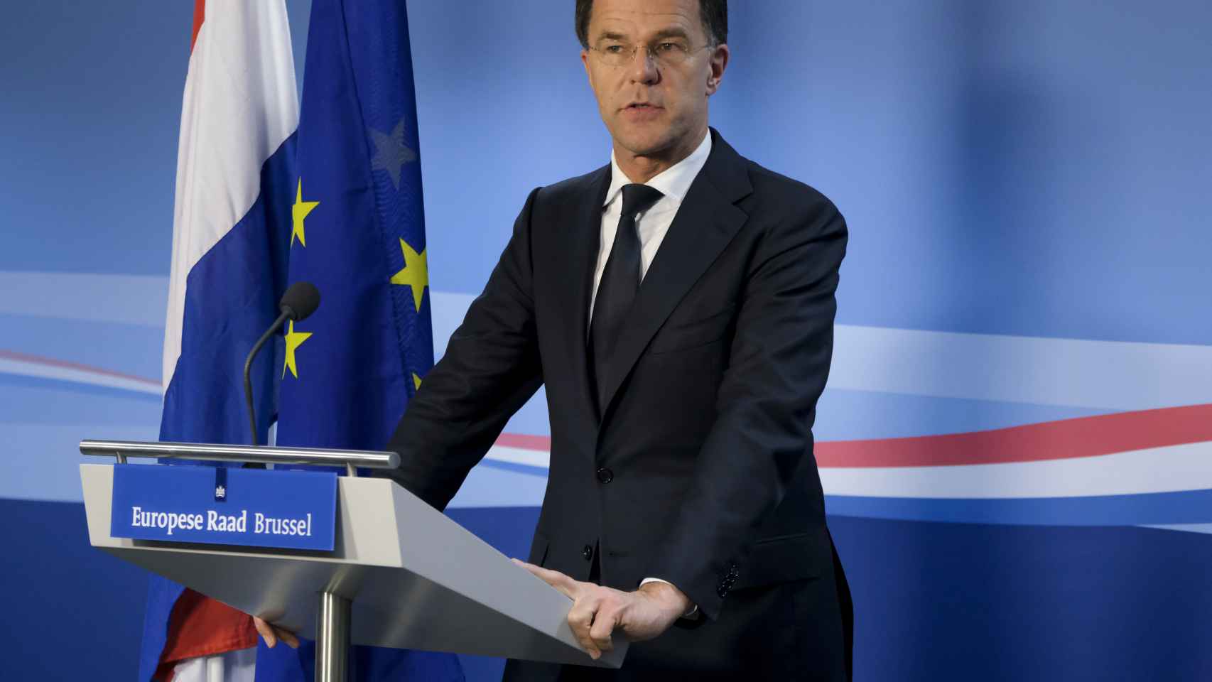 El primer ministro holandés, Mark Rutte, durante un Consejo Europeo