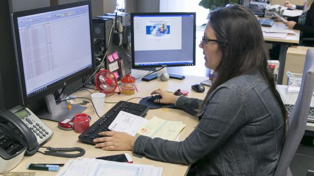 La trabajadora de una oficina