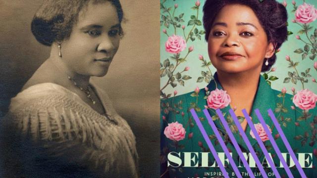 Madam CJ Walker y el cartel de la serie.