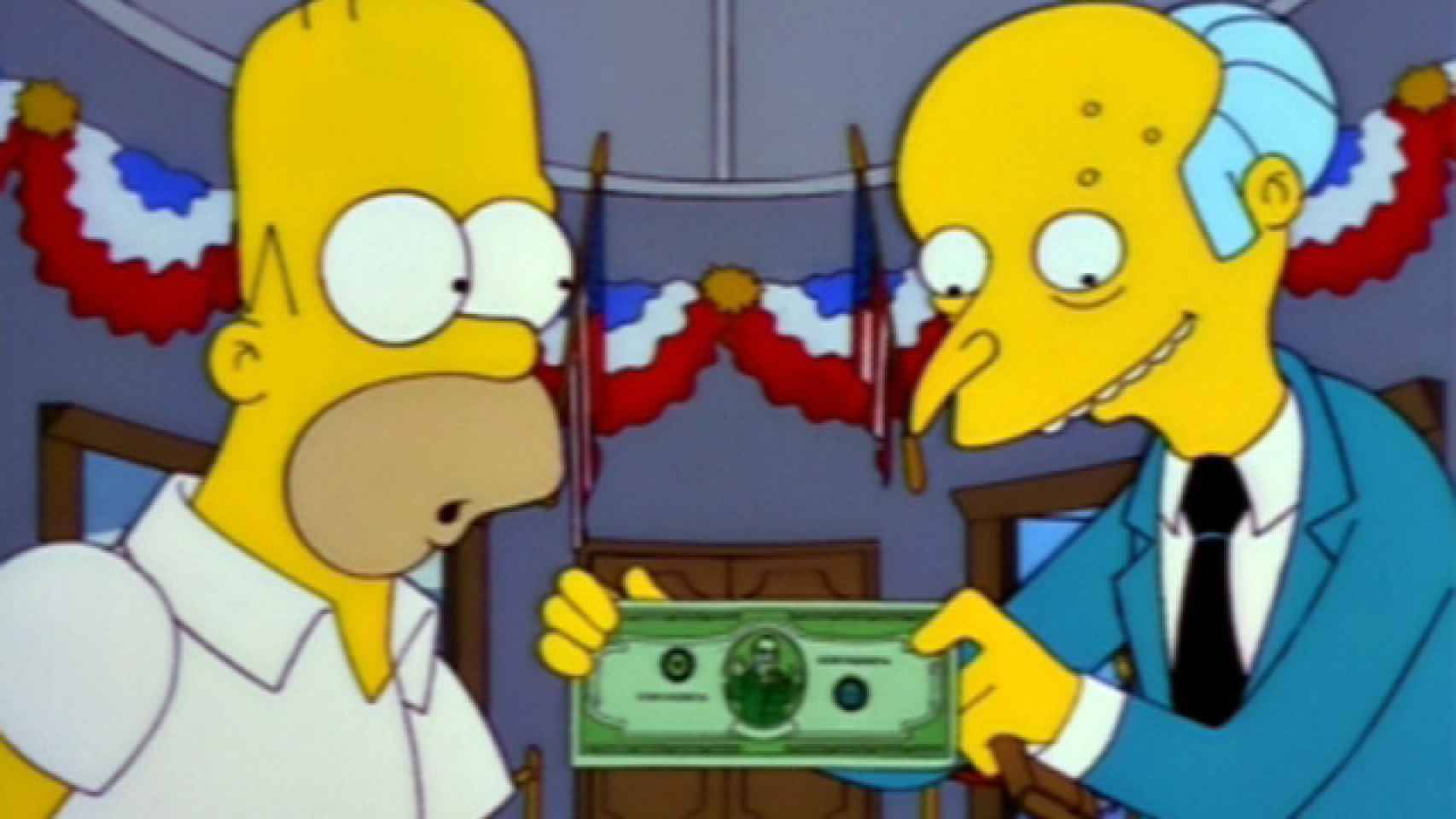 Homer Simpson y el señor Burns.