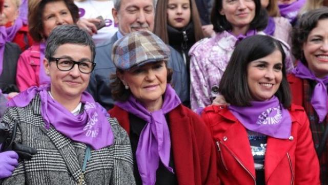 Carmen Calvo en la manifestación del 8-M.