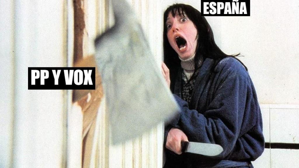 Una d las imágenes de la campaña de Guerrilla 2.0, afín a Podemos, echando a PP y Vox los males del coronavirus.