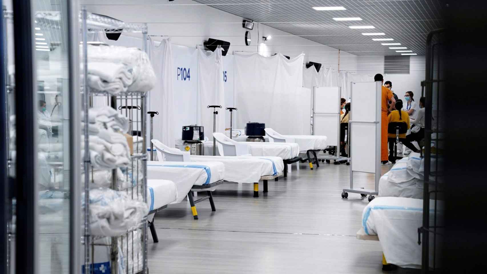 Extensión del Hospital Universitario Vall d'Hebron para atender pacientes con coronavirus.