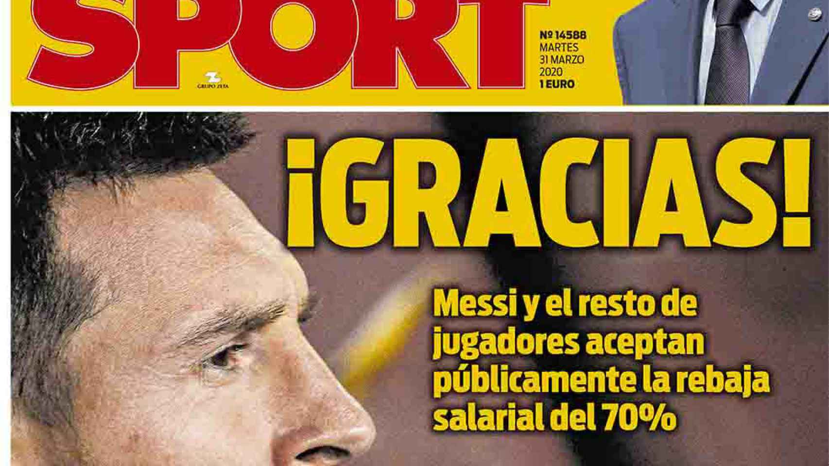 La portada del diario Sport (31/03/2020)