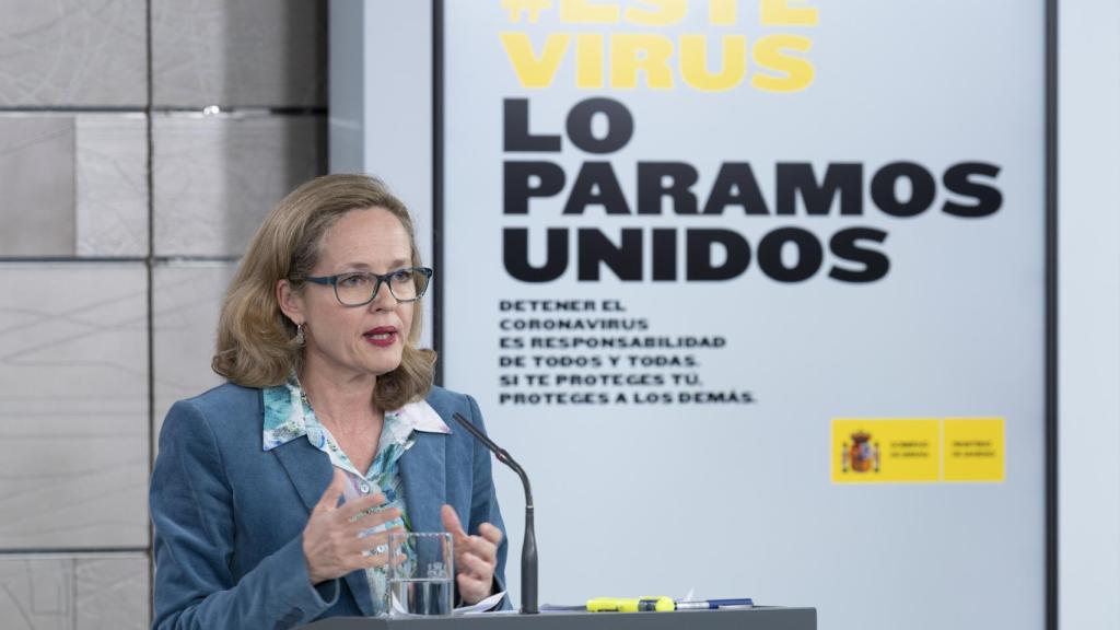 Nadia Calviño, durante la rueda de prensa del Consejo de Ministros.