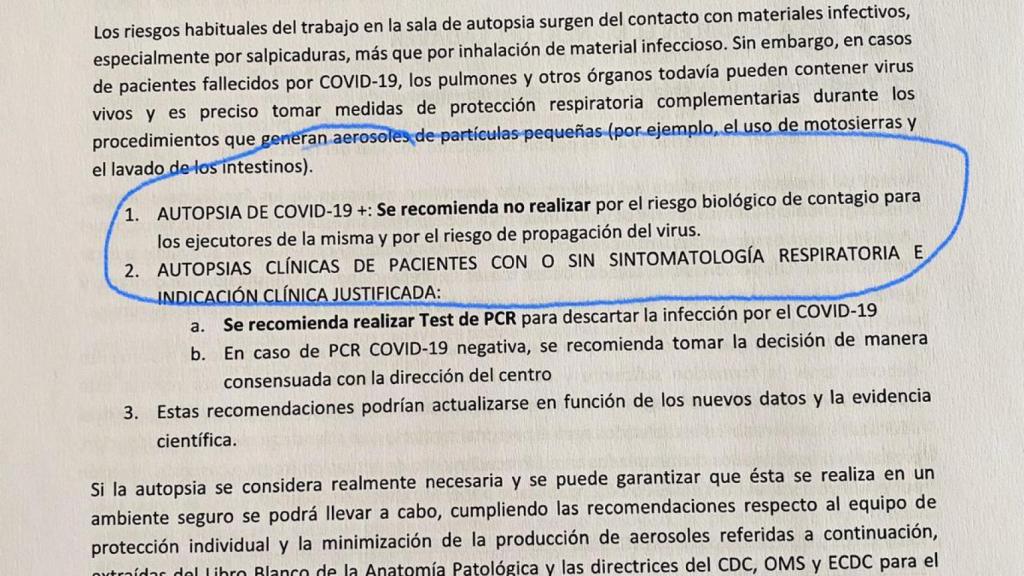 Documento Técnico que recoge el procedimiento para el manejo de cadáveres
