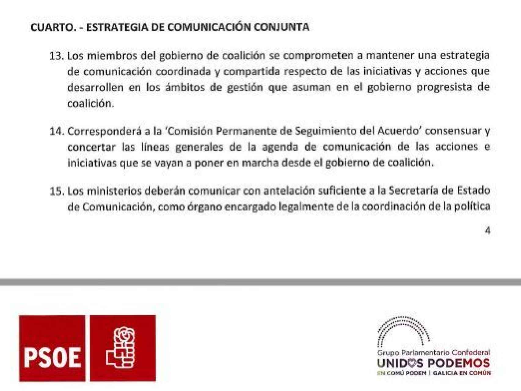 Protocolo para el funcionamiento del Gobierno de coalición PSOE-UP./