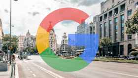 Logotipo de Google sobre una foto de Madrid