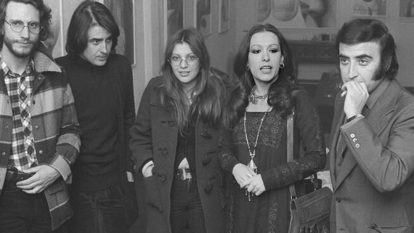 Jaime Chávarri, Aute, Rosa León, Massiel y Peret en 1974. EFE-
