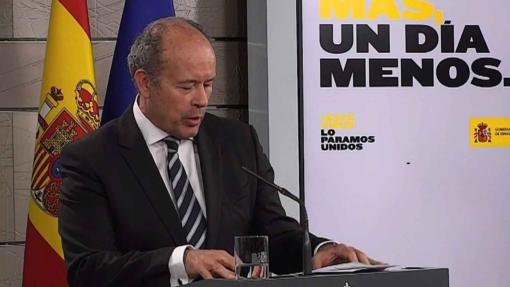El ministro de Justicia, Juan Carlos Campo, en la rueda de prensa./