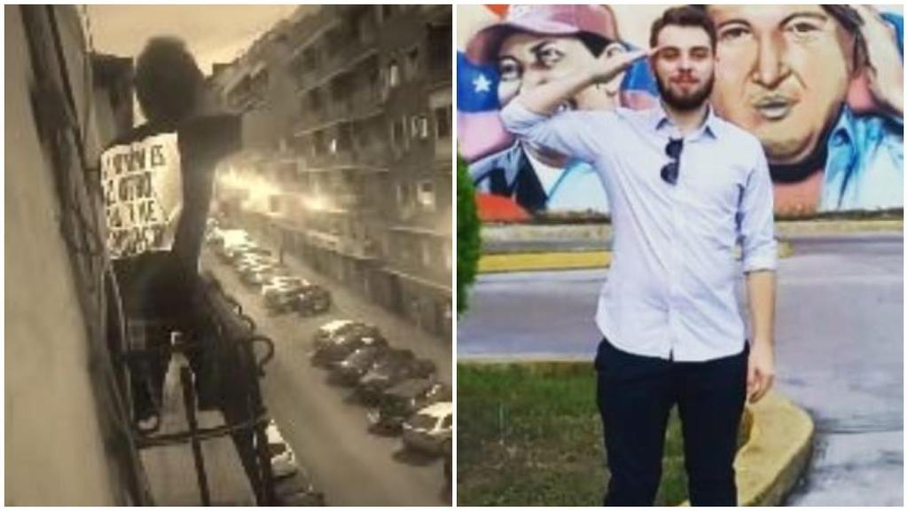 Iago Moreno, el joven del balcón que atiza a Vox por su cacerolada contra el gobierno.