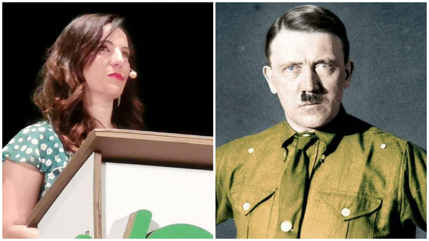 La portavoz de Vox Venus Cuesta y Adolf Hitler en un montaje.
