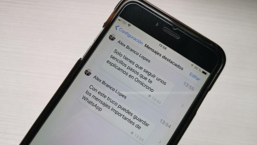 Mensajes destacados en WhatsApp.