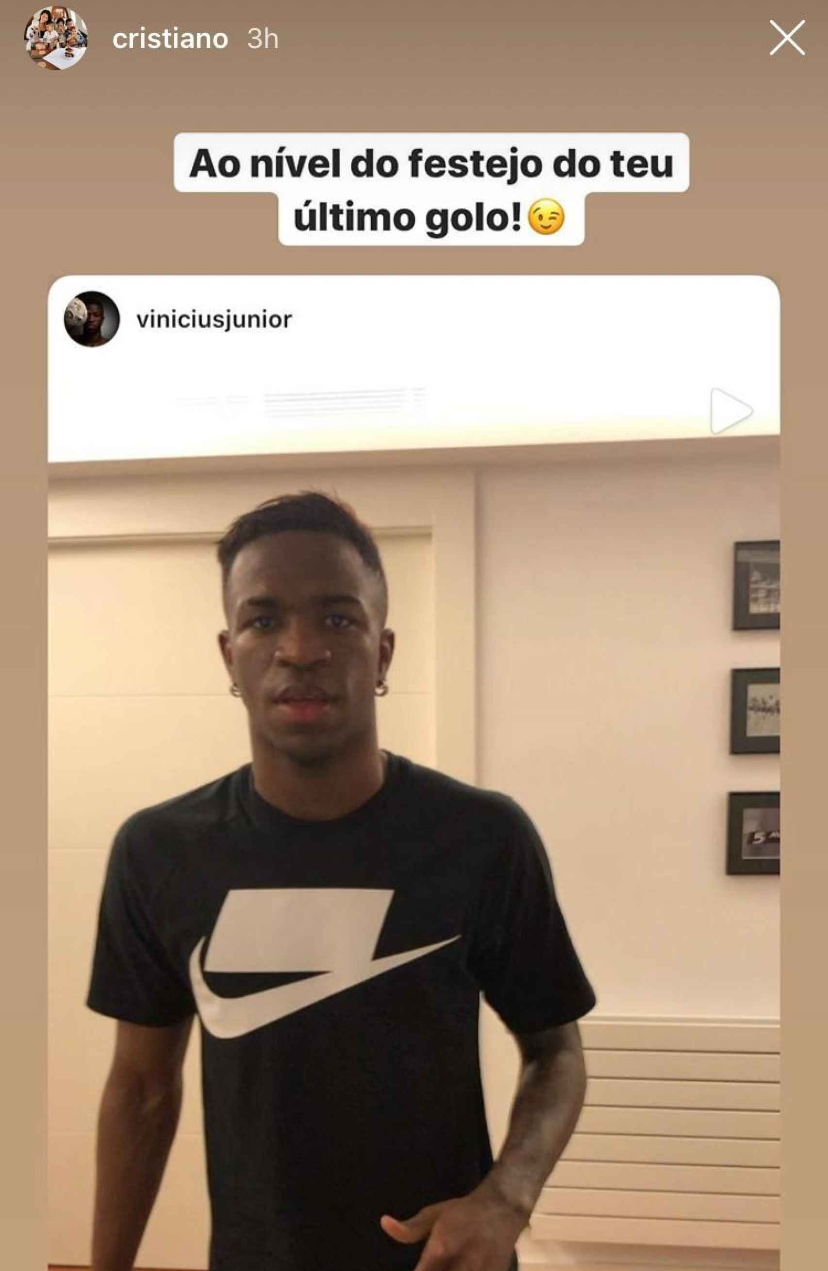 El guiño de Cristiano a Vinicius en su cuenta de Instagram