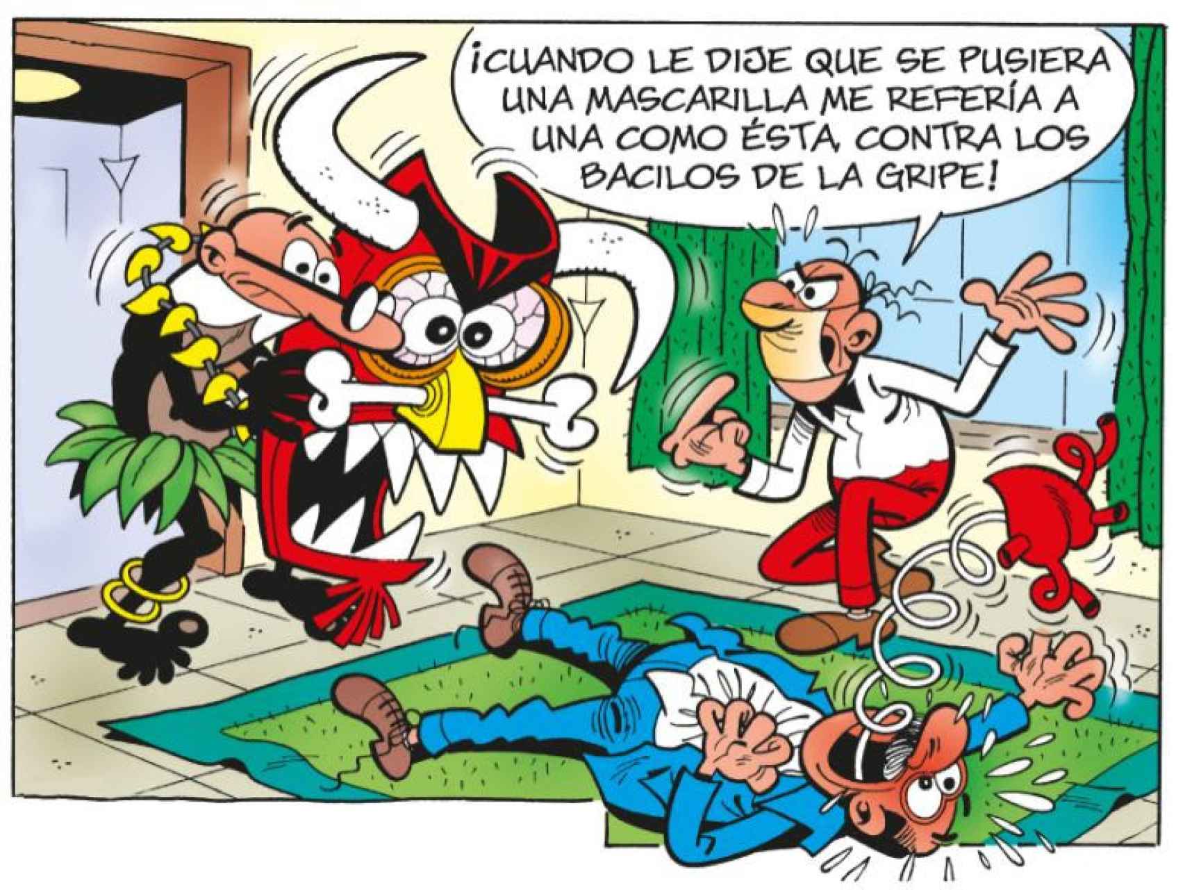 Viñeta de 'Mortadelo y Filemón' del cómic 'La gripe U'.