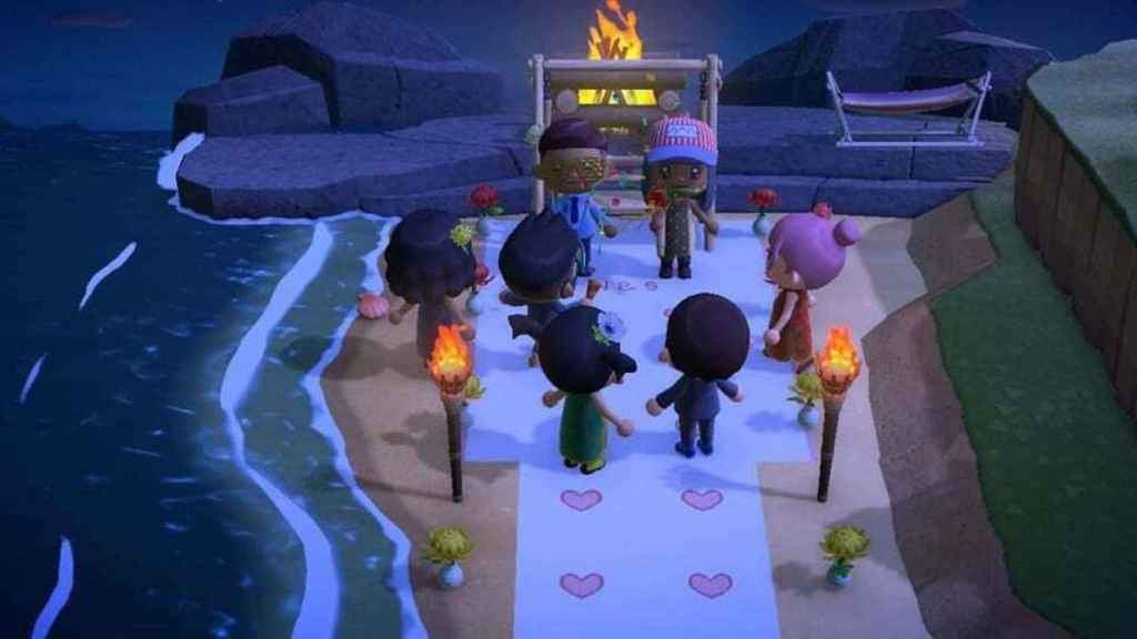 Boda realizada en Animal Crossing: New Horizons.