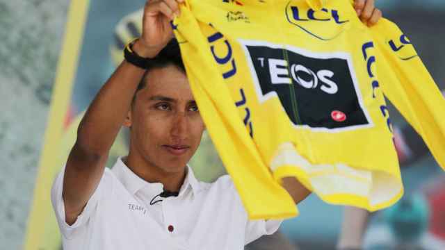 Egan Bernal, con el maillot amarillo que consiguió en el Tour de Francia 2019