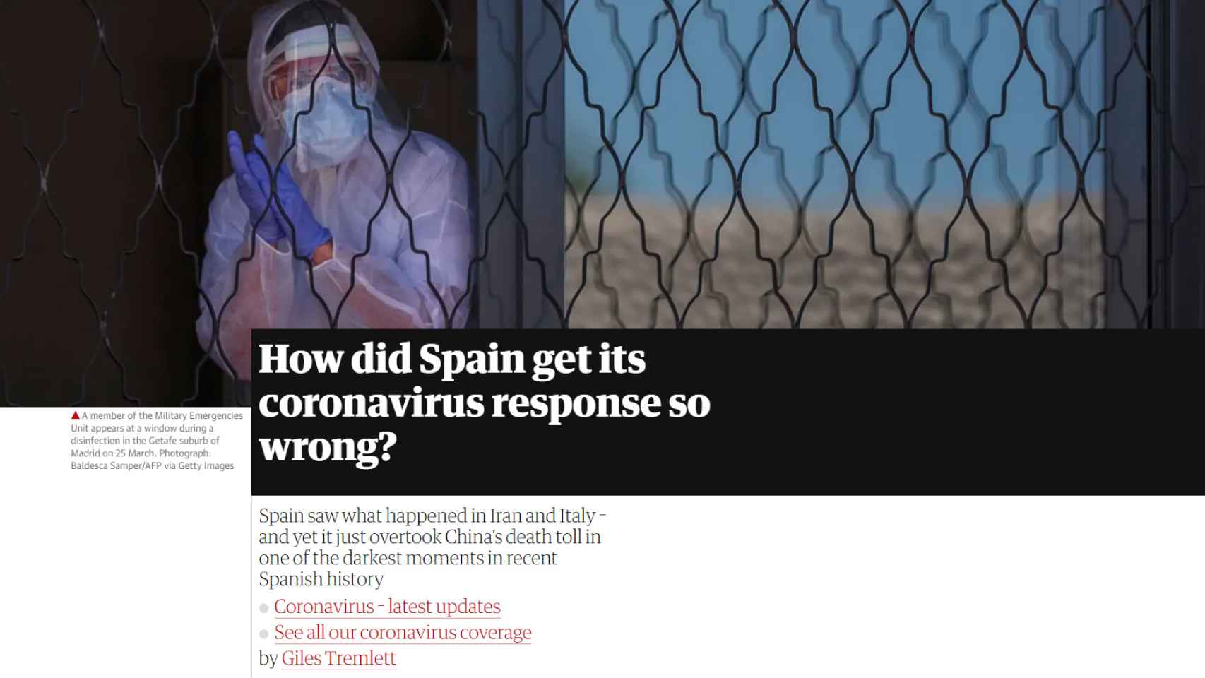 El rotativo británico 'The Guardian' sobre España.