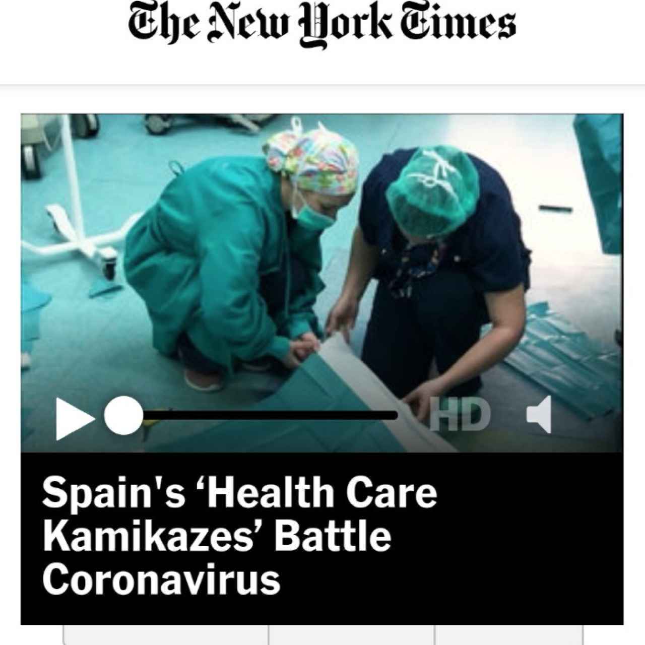 El 'New York Times' sobre la crisis del virus en España.