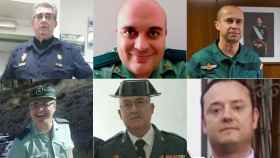 Algunos de los agentes fallecidos tanto de Policía Nacional como de Guardia Civil.