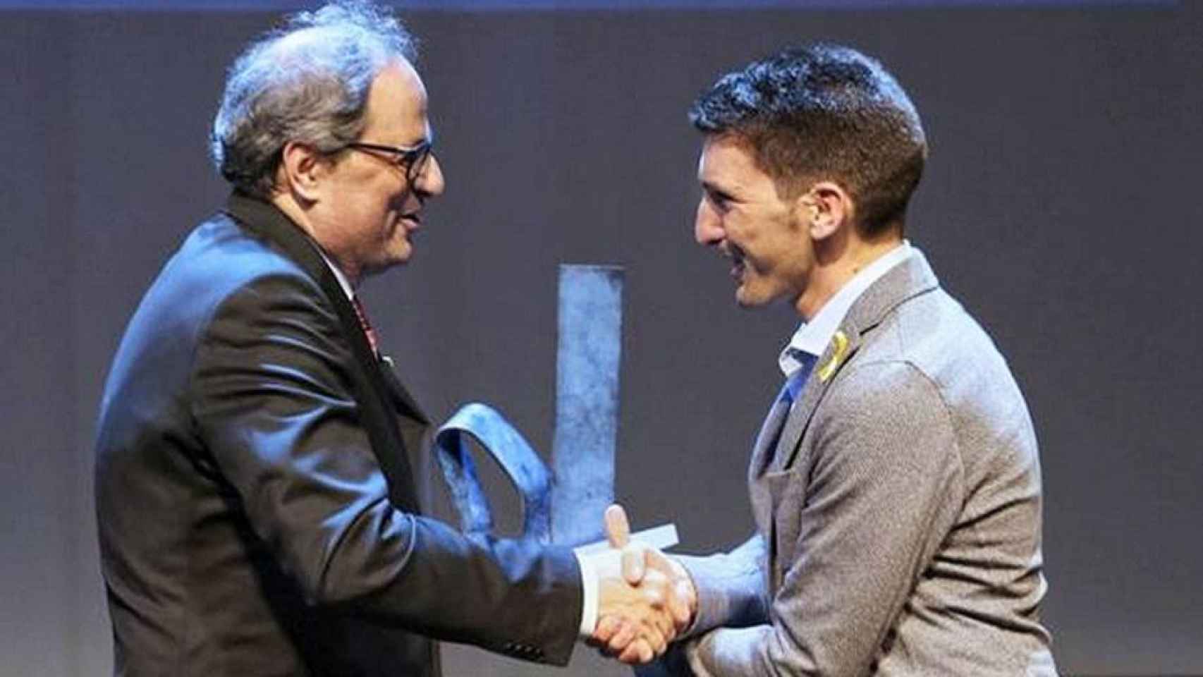 Oriol Mitjà junto al presidente de la Generalitat, Quim Torra.