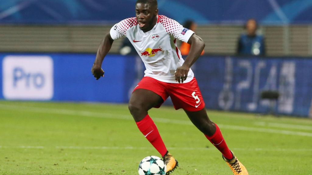 Dayot Upamecano, durante un partido con el RB Leipzig en la Champions League