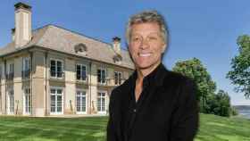 Bon Jovi en un montaje de JALEOS con la mansión de fondo.