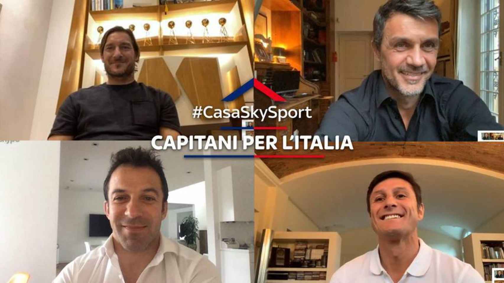 Del Piero, Totti, Zanetti y Maldini, en Sky Sport