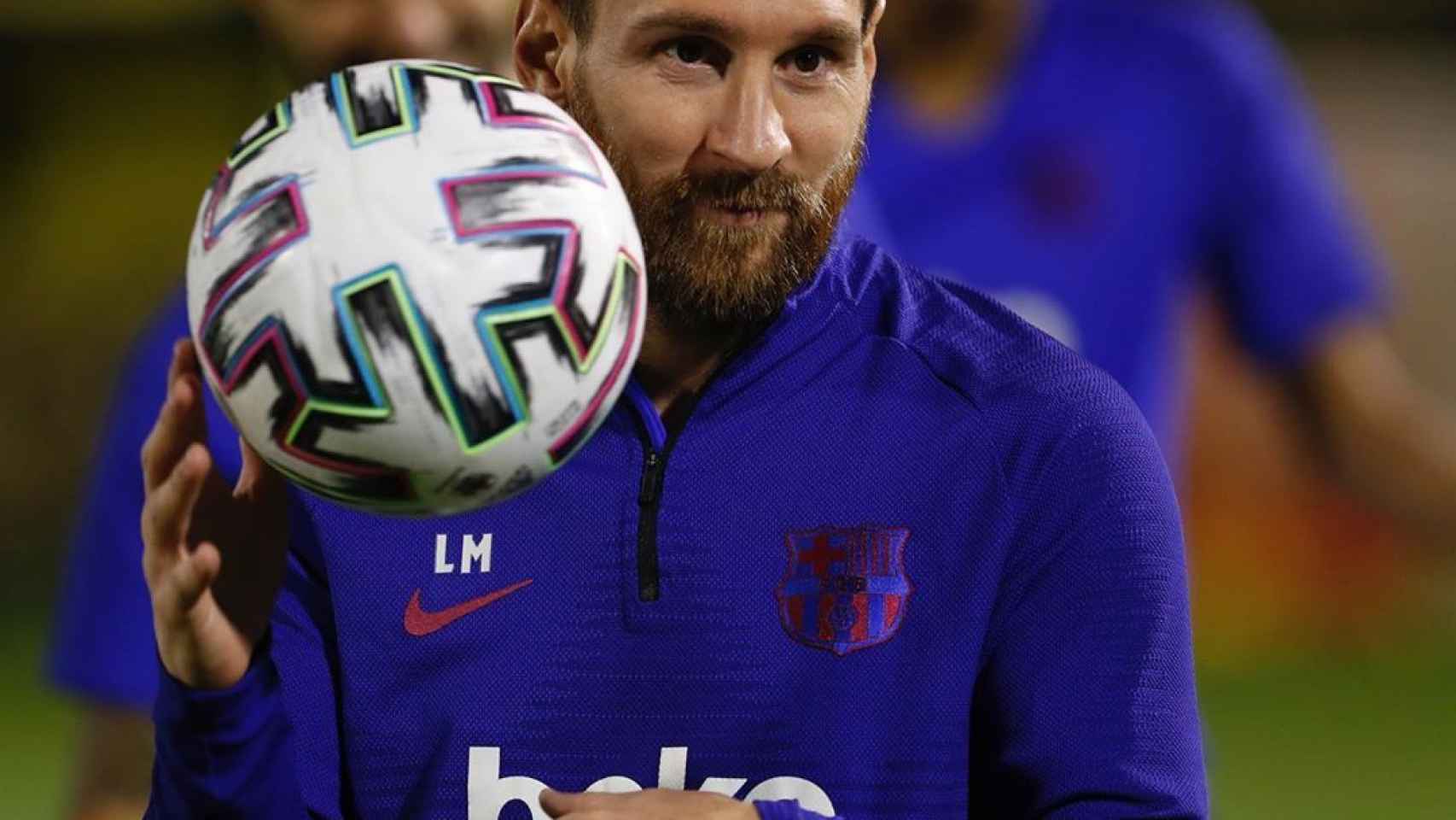Leo Messi, durante un entrenamiento con el Barcelona