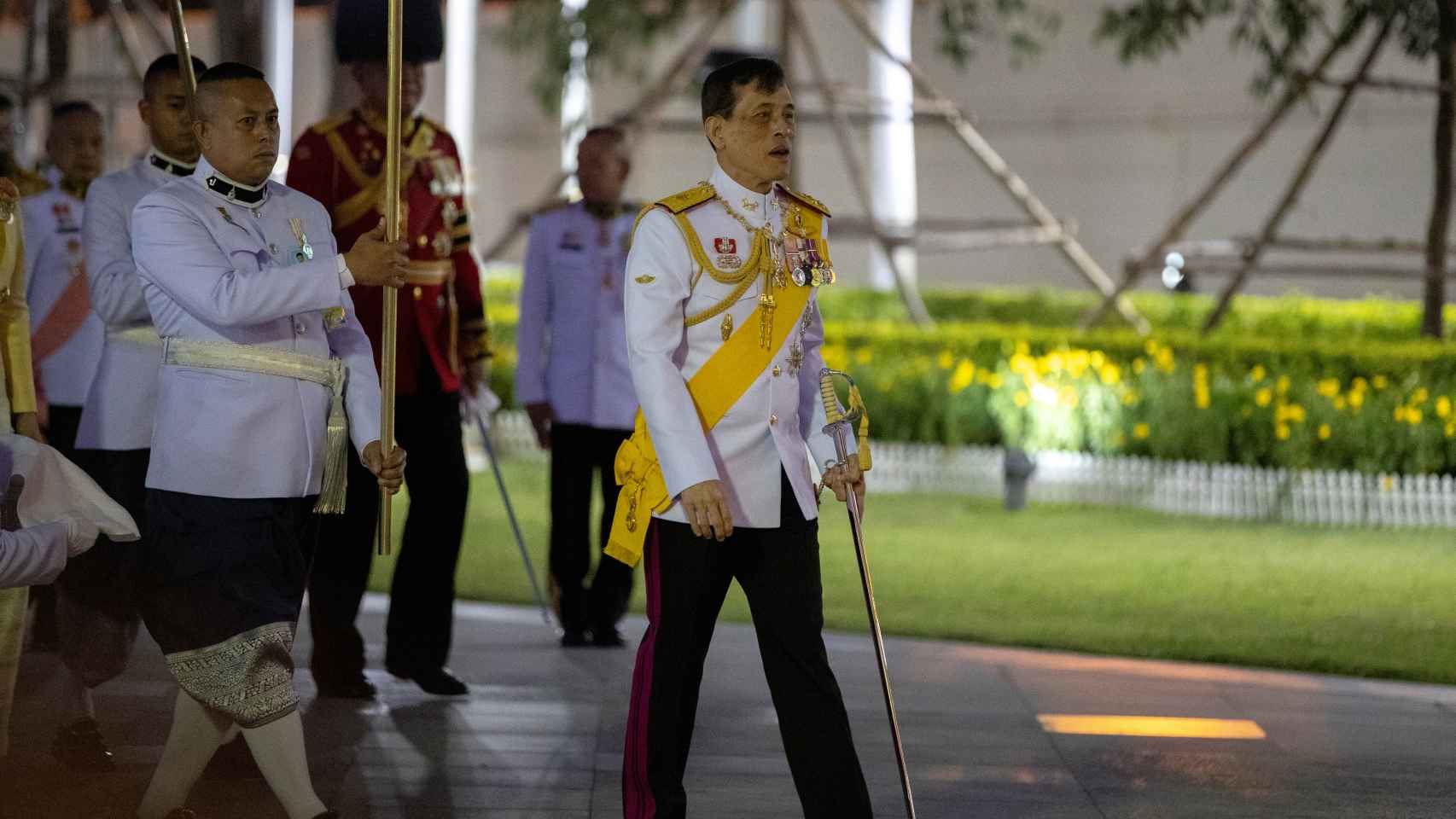 Maha Vajiralongkorn, en Bangkok, durante la ceremonia de honra a su padre, fallecido en 2016.