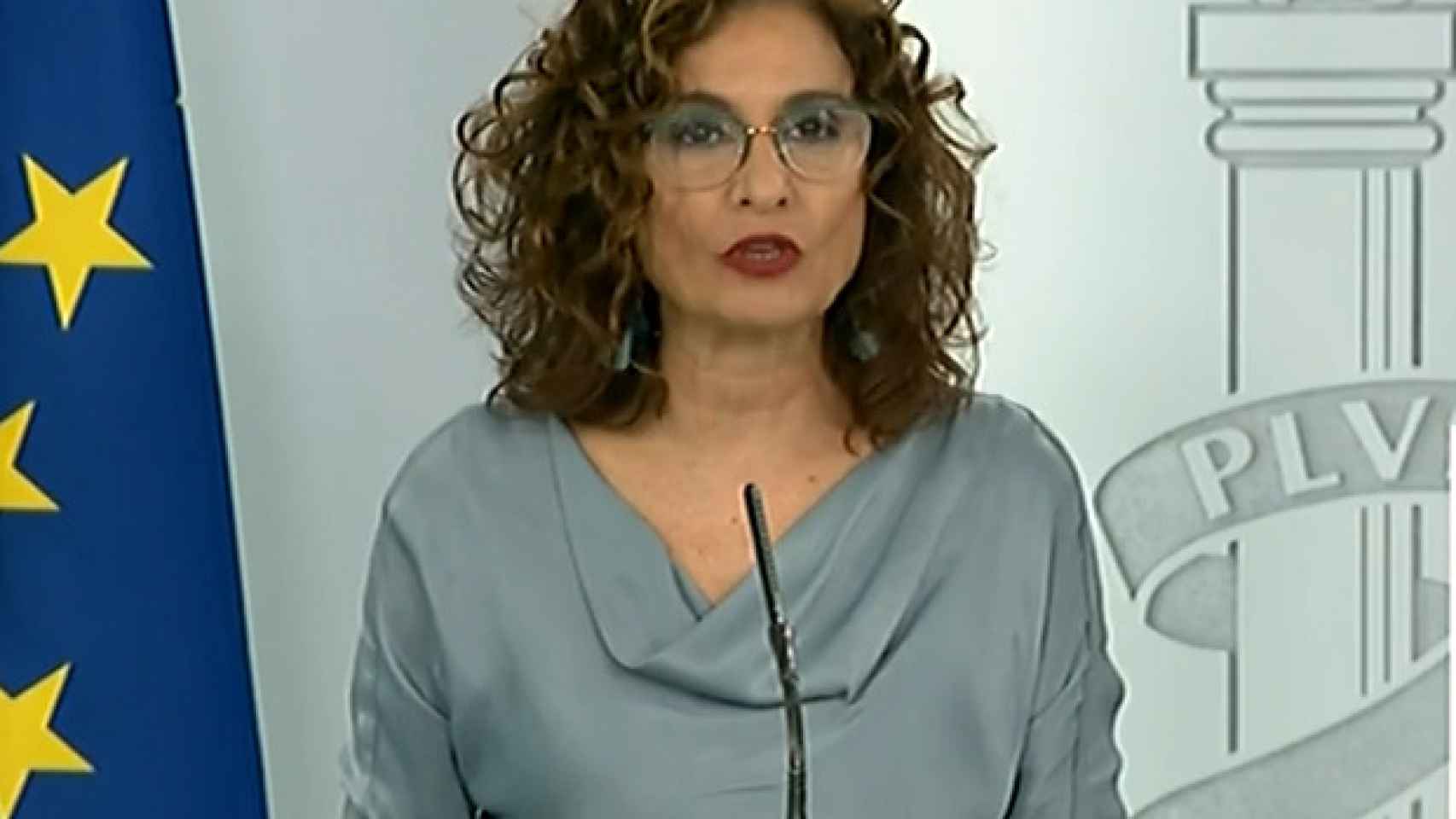 La ministra portavoz, María Jesús Montero, tras el Consejo de Ministros.