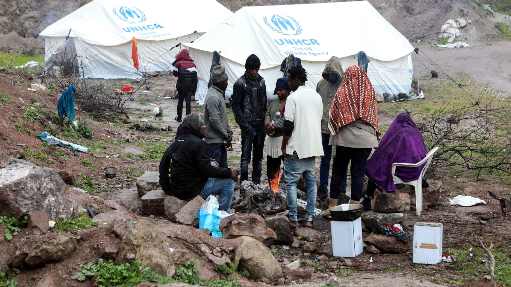 Campo de refugiados en la isla de Lesbos.