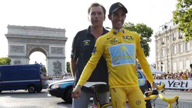 Bruyneel y Contador, en el Tour