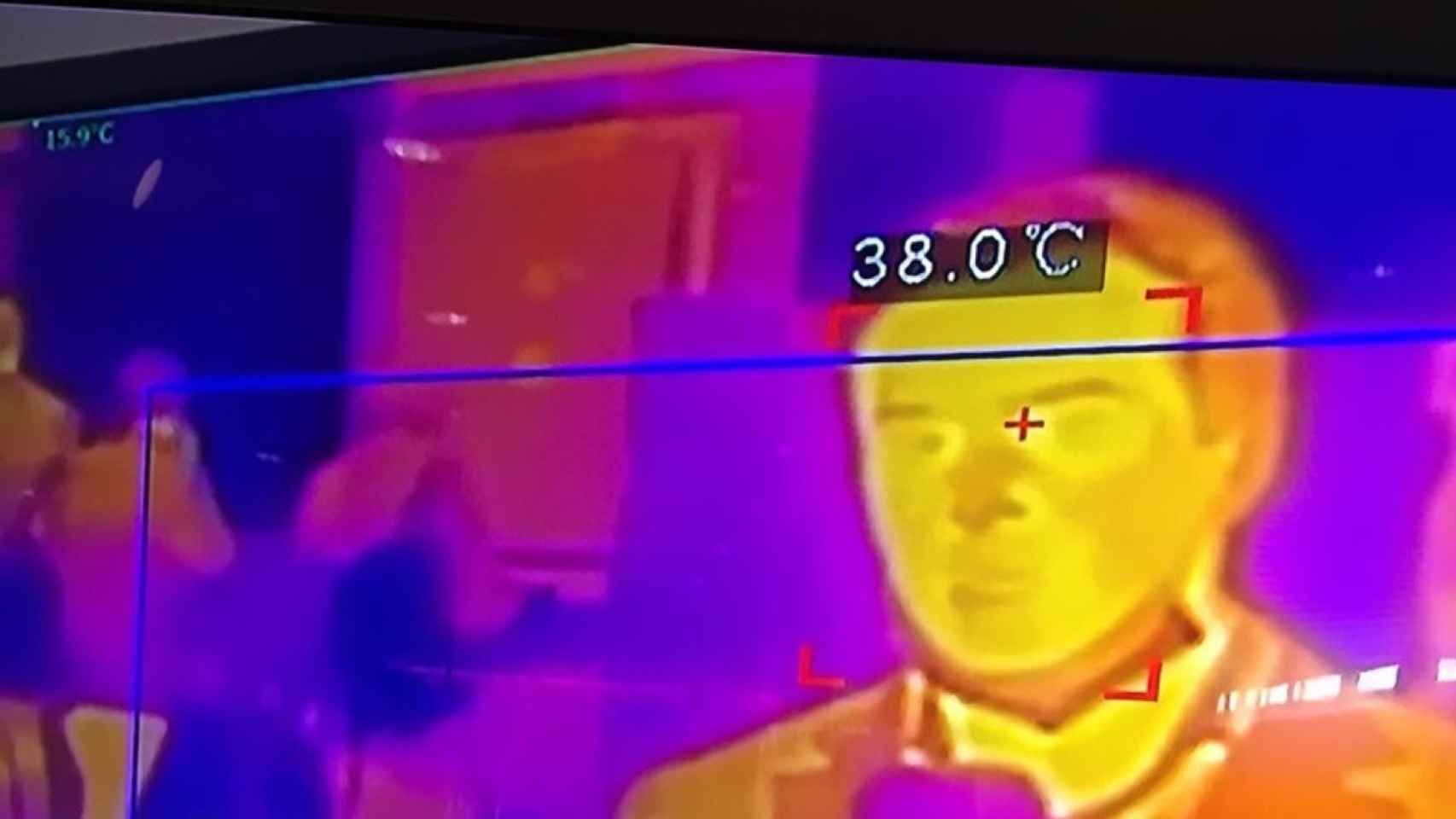 La cámara térmica llegó a detectarle una temperatura de 38 grados