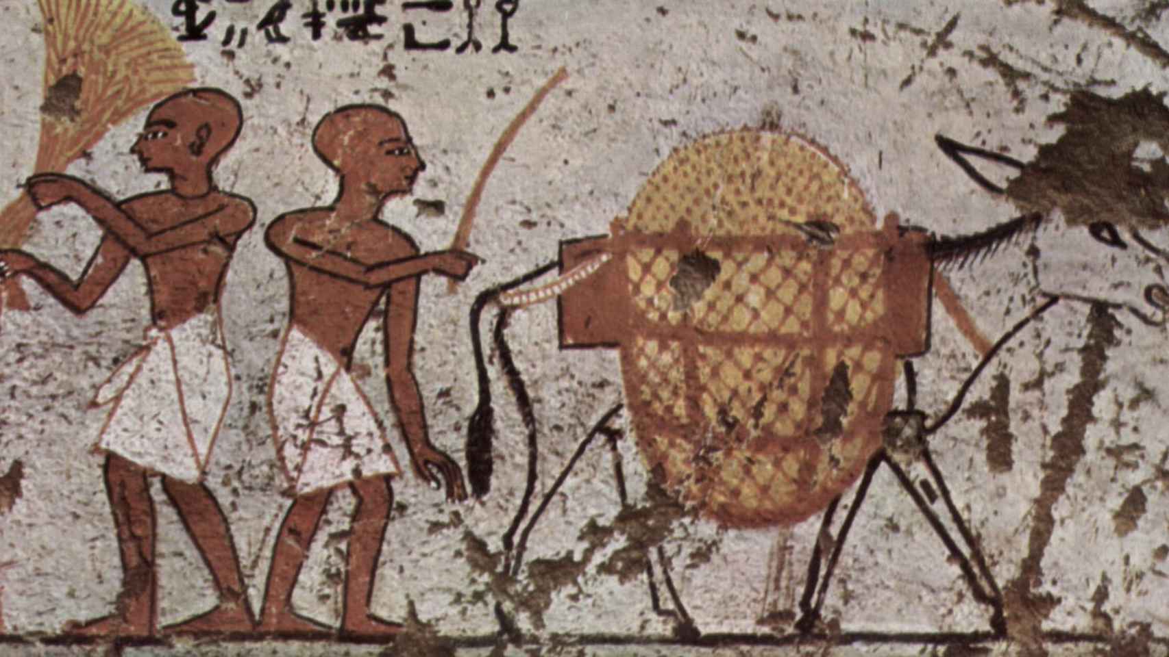 Egipcios durante la cosecha.