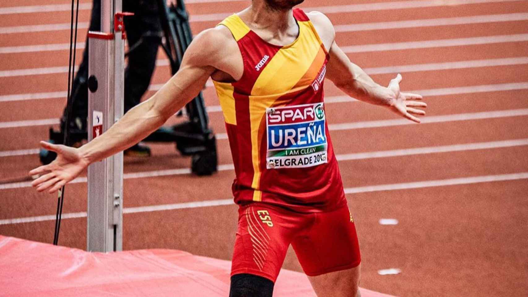 Jorge Ureña, en el Campeonato Europeo de Atletismo en Pista Cubierta de Belgrado 2017