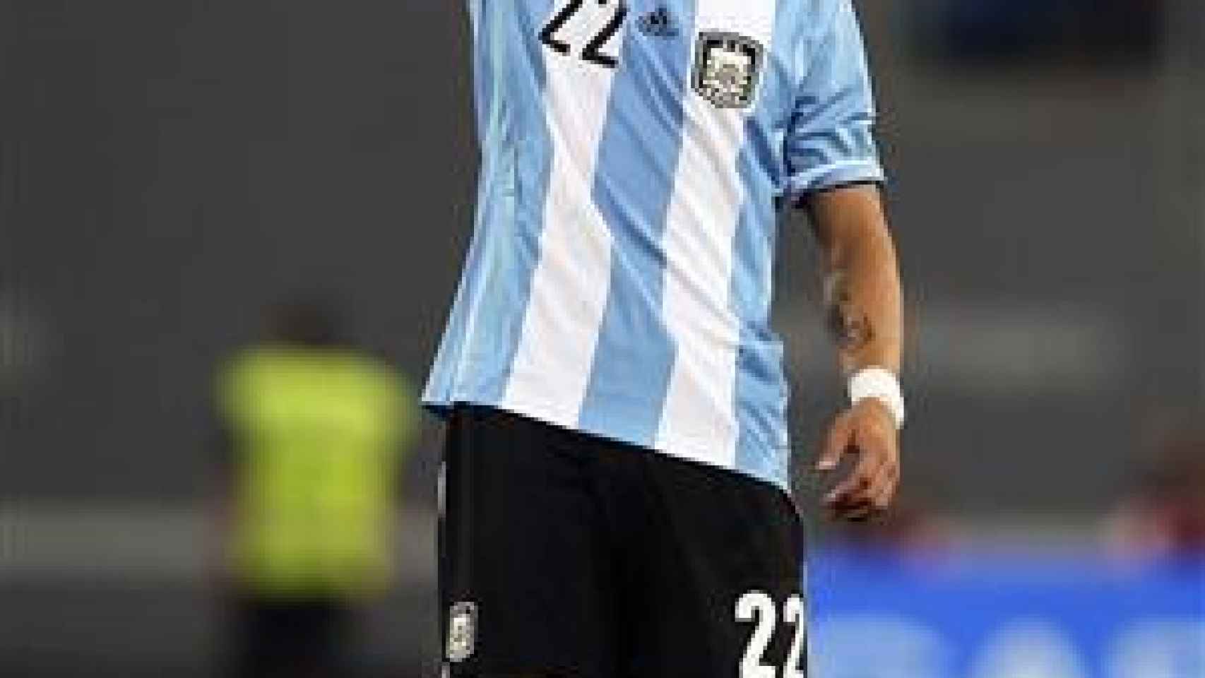 Lavezzi, en un partido con la selección de Argentina